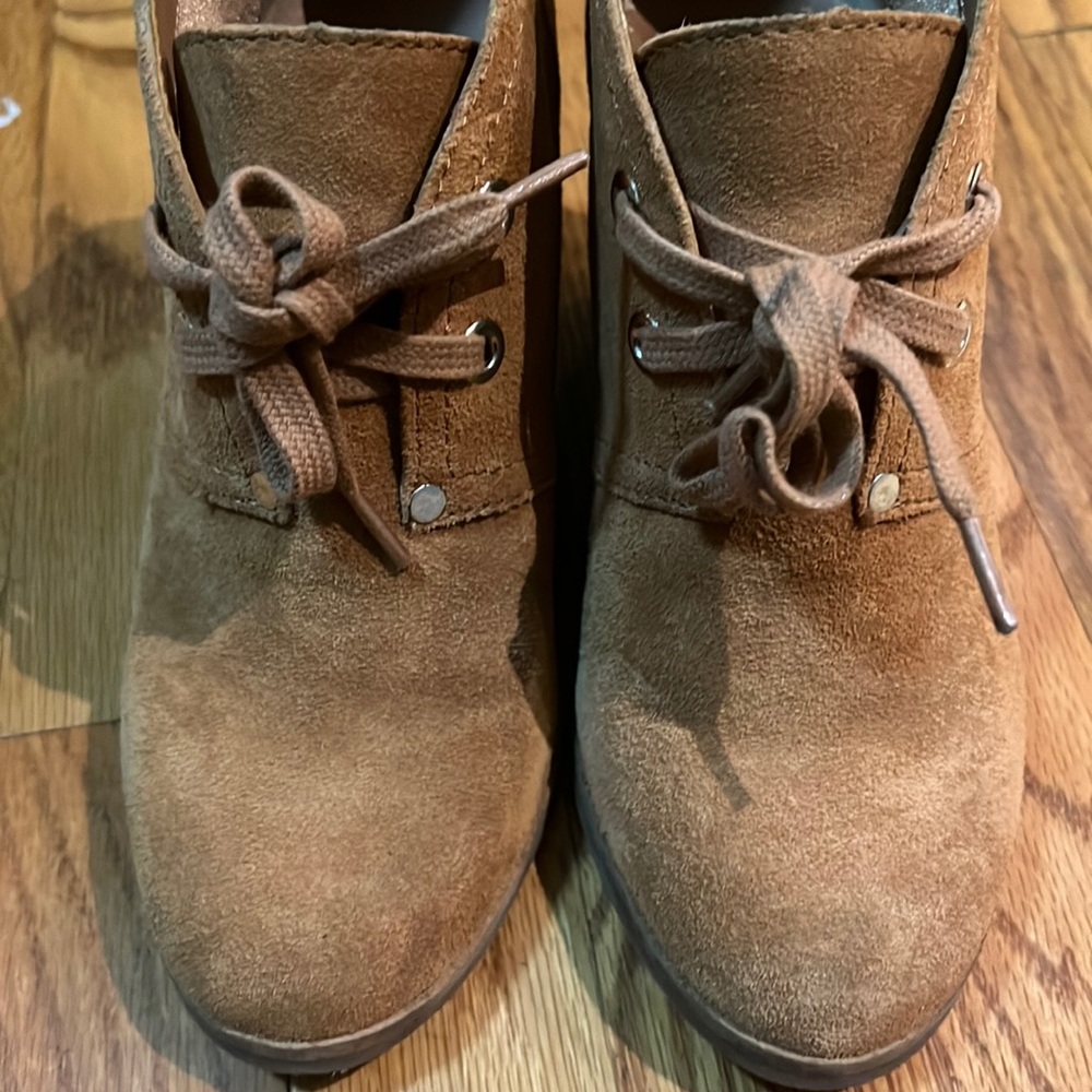 Sole Society Suede Wedgw Ankle Boots